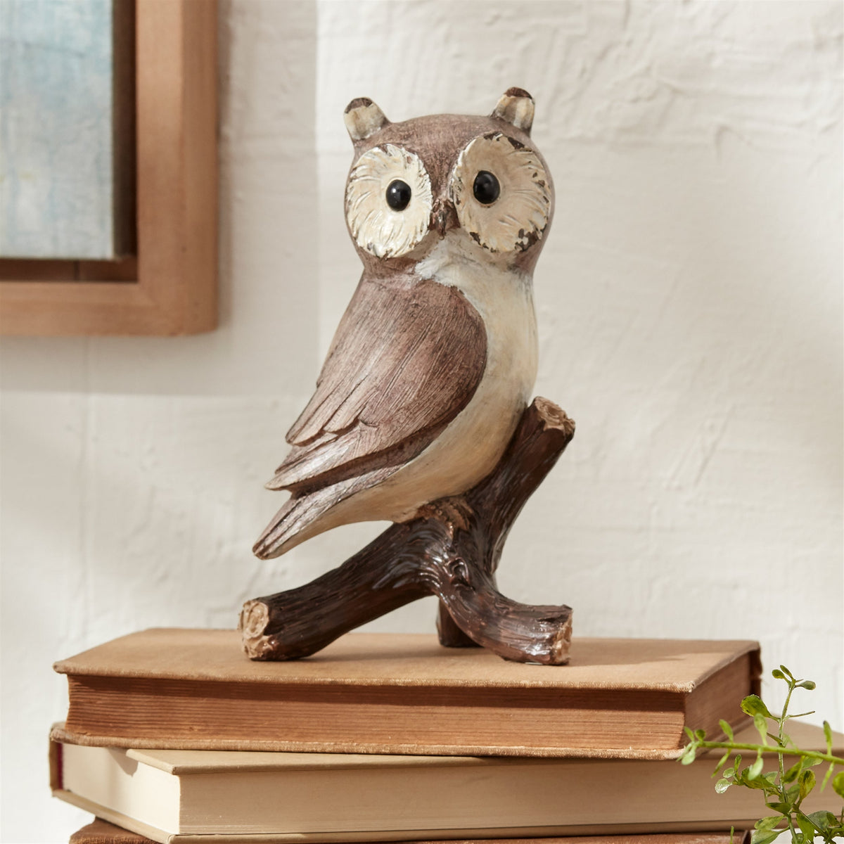 Woodland owl on branch figurine (set of 4), photo 2 of 2
