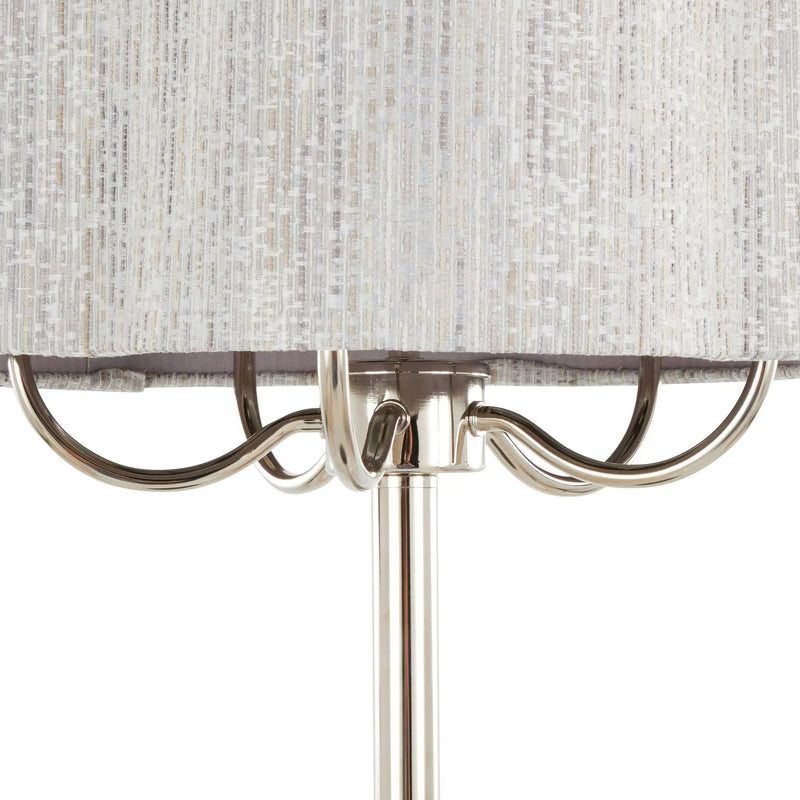 Lily - Contemporary Table Lamp - Polished Nickel / Gray by HouseOfZazla