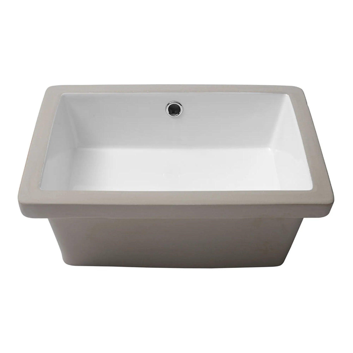 Modern Rectangular Undermount Bathroom Sink With Overflow Ceramic by HouseOfZazla