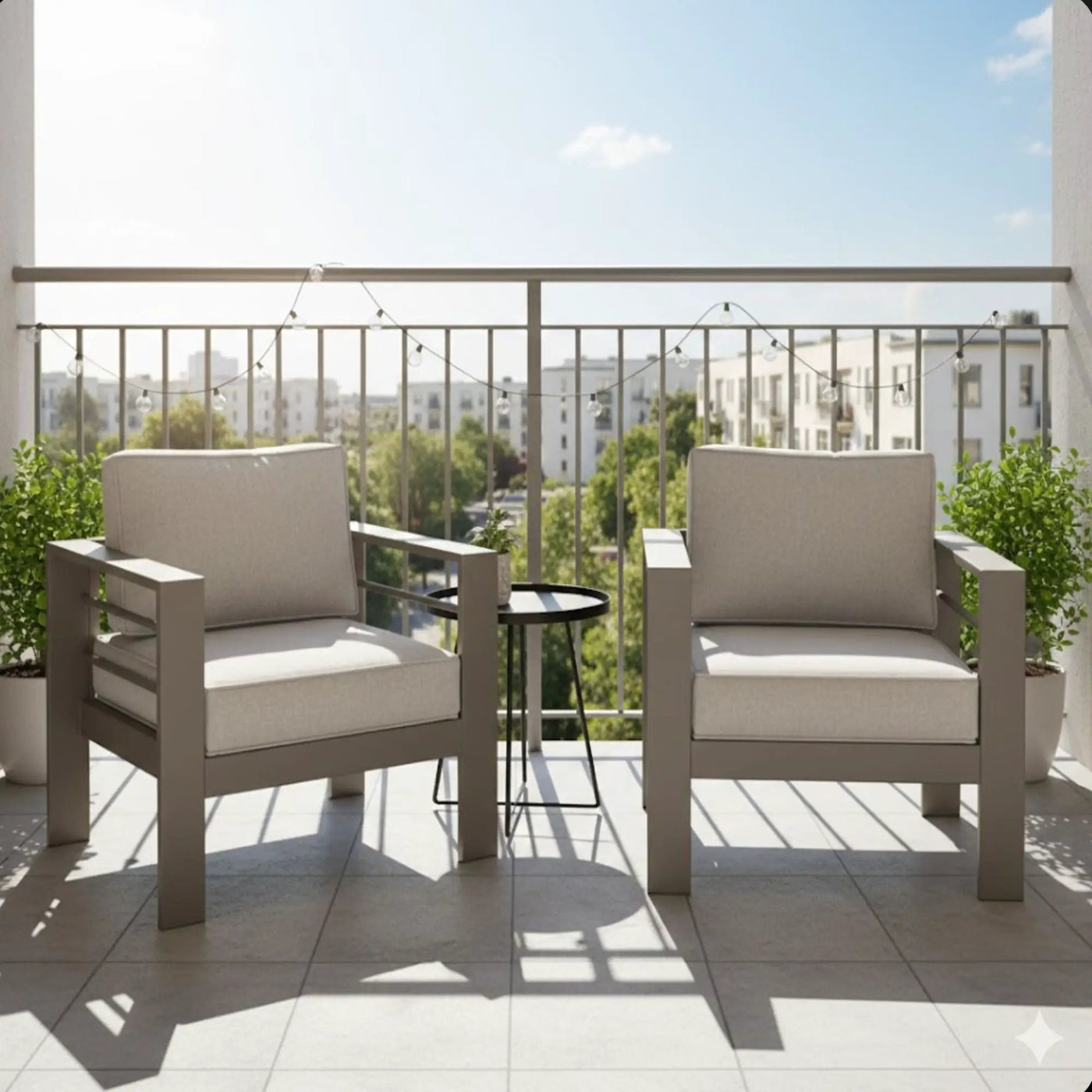 Modern All-Weather Patio Armchairs With Thick Cushions (Set of 2) by HouseOfZazla