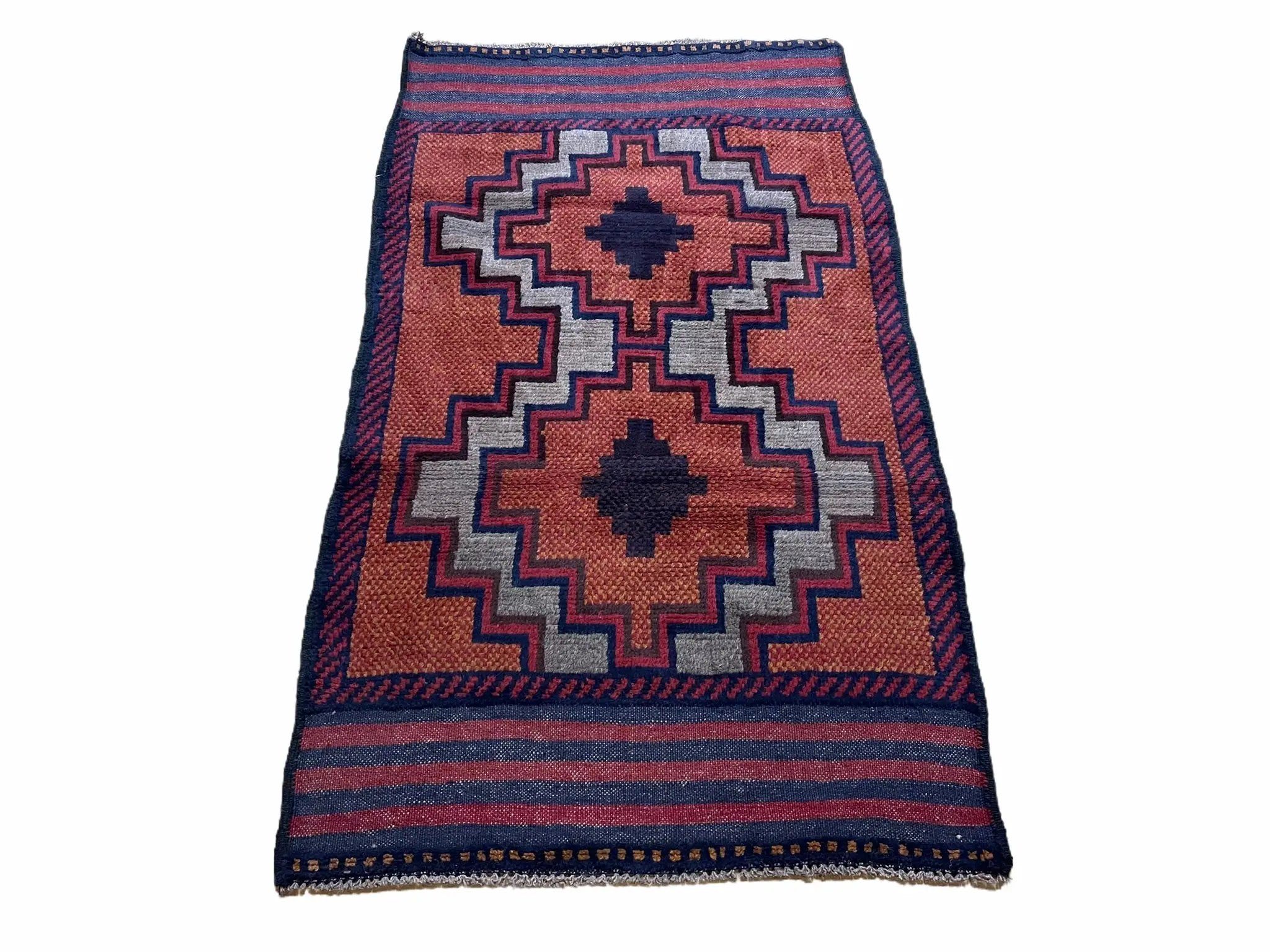 3X5 Vintage Handmade Tribal Wool Rug Balouchi Rug Afghan Rug Red 2' 8" X 4' 8" by Jewel Rugs