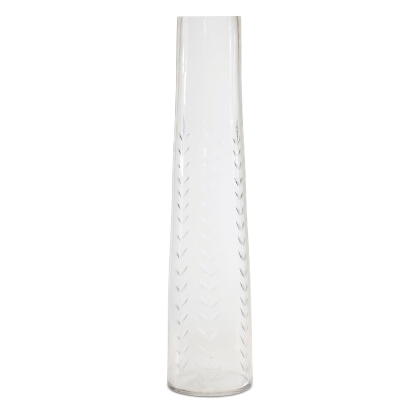 Etched soda lime glass vase