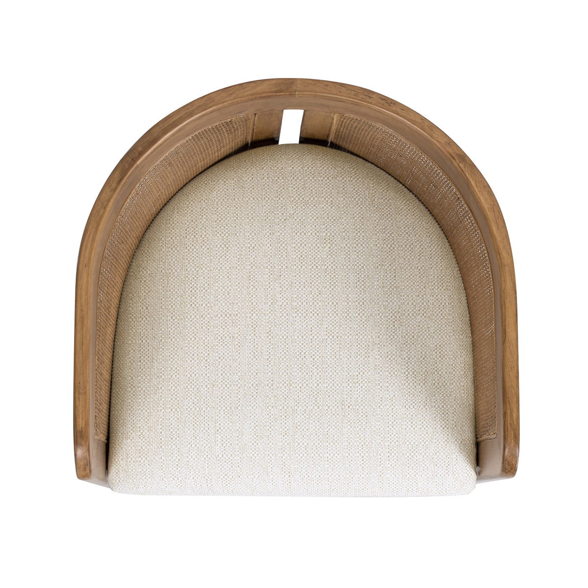 Curved Upholstered Dining Arm Chair with Stain Resistant Fabric - White Pepper, photo 6 of 7