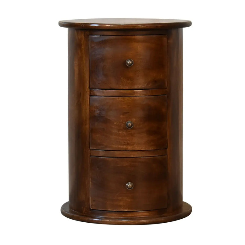 Solid Wood 3-Drawer Chestnut Drum by HouseOfZazla