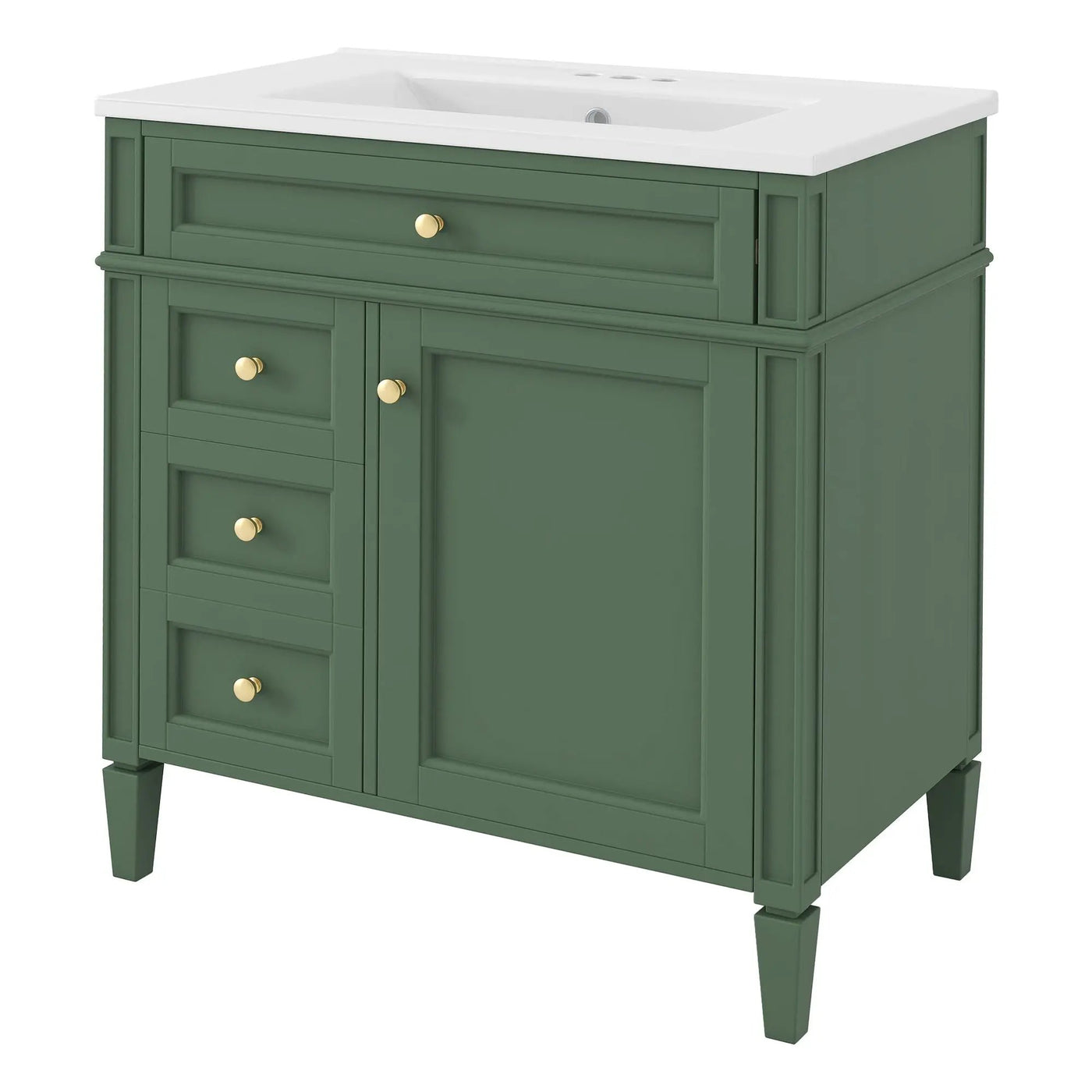 Bathroom Vanity With Top Sink, Storage Cabinet With 2 Drawers, Tip Out Drawer by HouseOfZazla