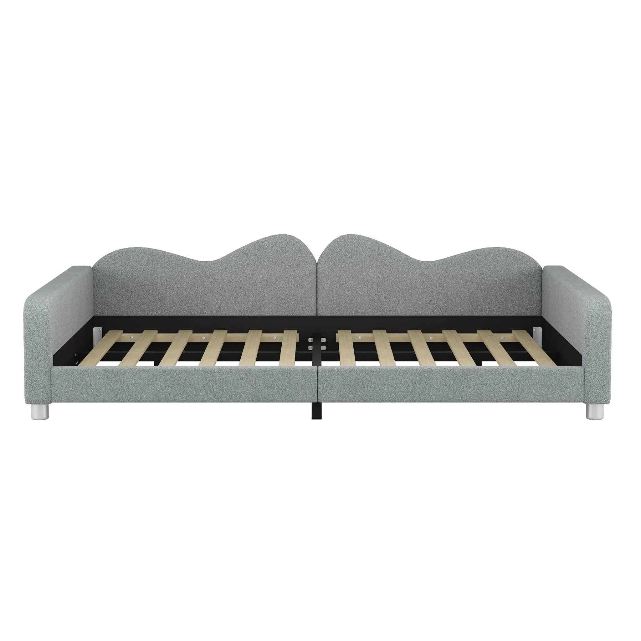 Upholstered Daybed, Sherpa Fabric Sofabed With Cloud-Shaped Backrest by Unique Piece Furniture