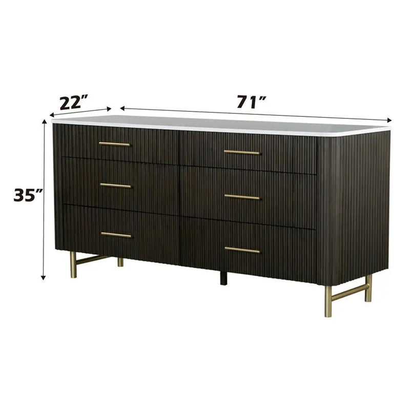 Clayten - Dresser - Marble Top & Espresso by Unique Piece Furniture
