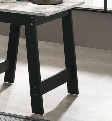Kenzo - End Table With Faux Marble Top Finish - Black by HouseOfZazla
