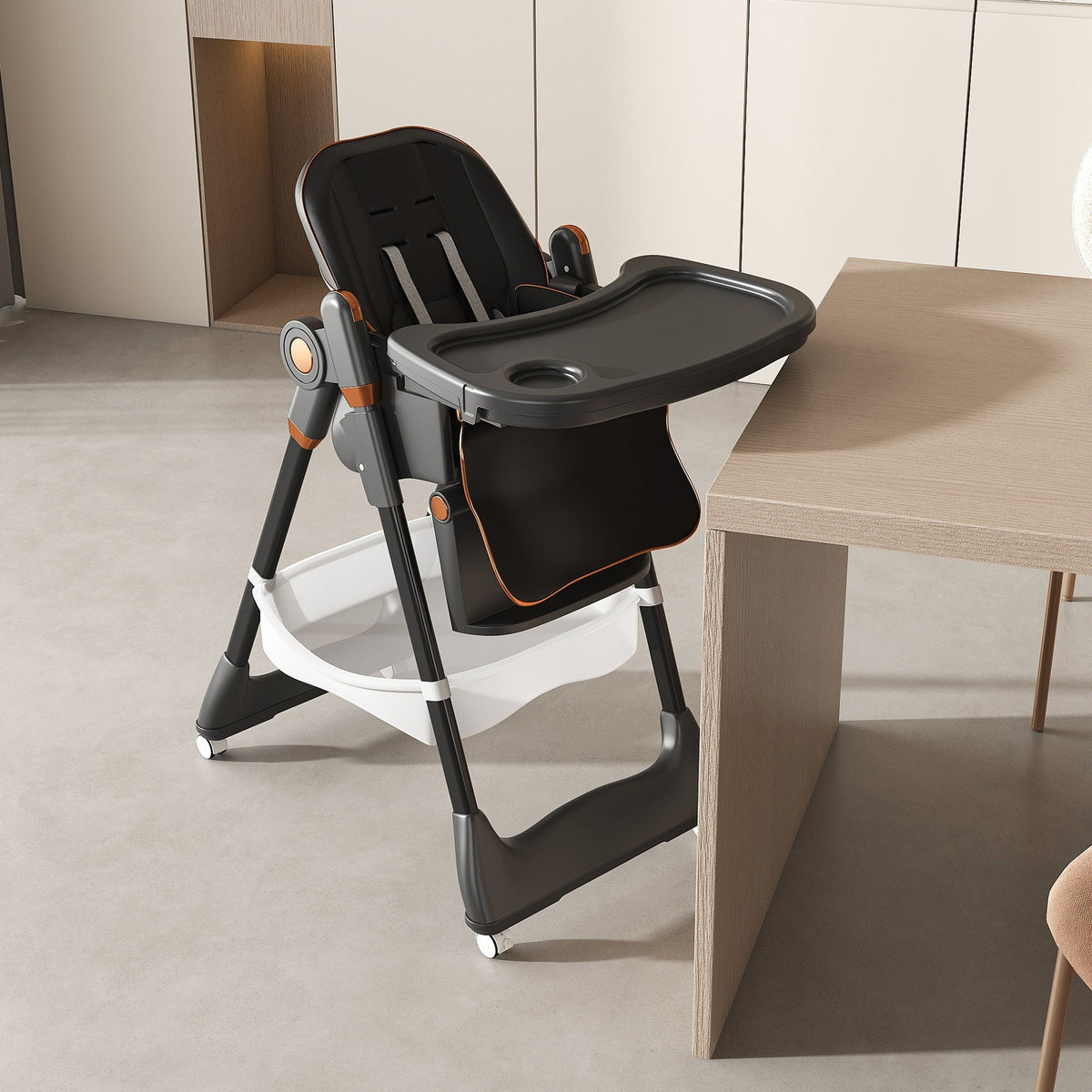 Adjustable Baby High Chair with Safety Belt – Pink, Black or White, photo 8 of 12