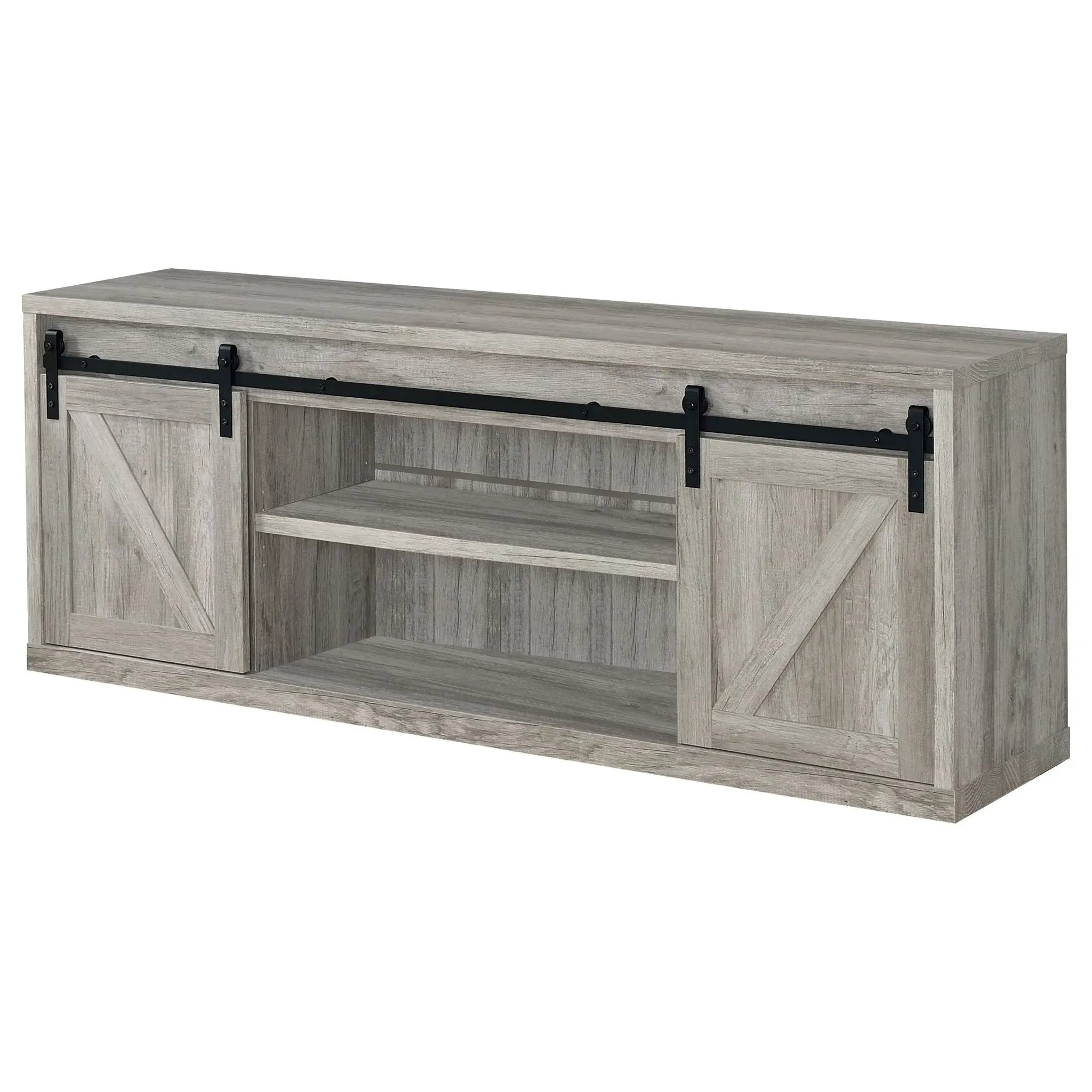 Brockton 2-door Engineered Wood 71-inch TV Stand Grey Driftwood by Unique Piece Furniture