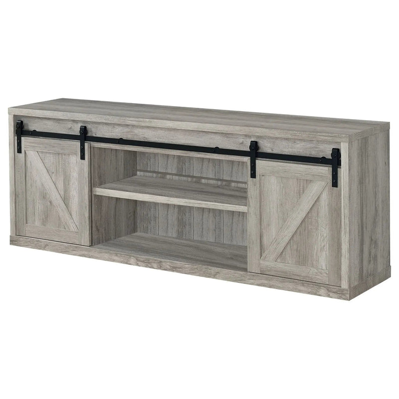 Brockton 2-door Engineered Wood 71-inch TV Stand Grey Driftwood by Unique Piece Furniture