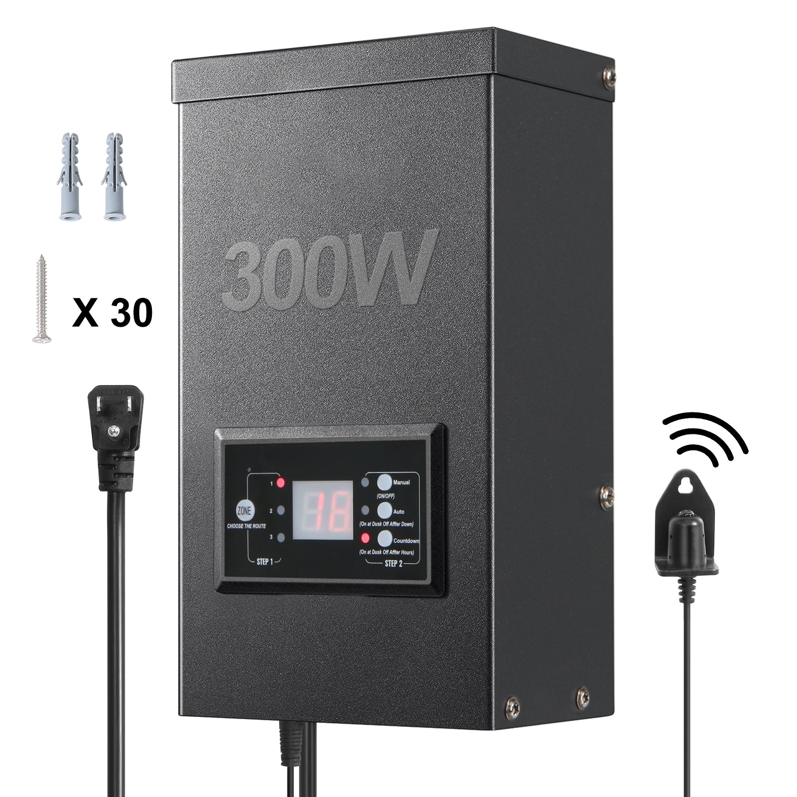 300W Low Voltage Landscape Transformer with Timer and Photocell Sensor by HouseOfZazla