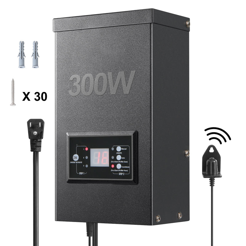 300W Low Voltage Landscape Transformer with Timer and Photocell Sensor by HouseOfZazla