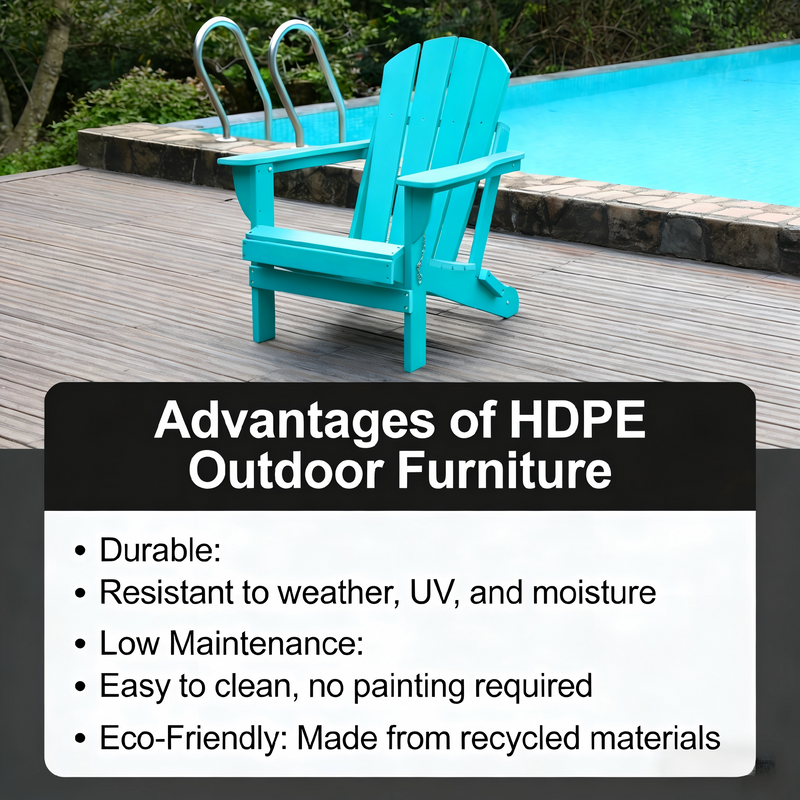 Adirondack Folding Chair with Dual Cup Holders - Lake Blue by HouseOfZazla