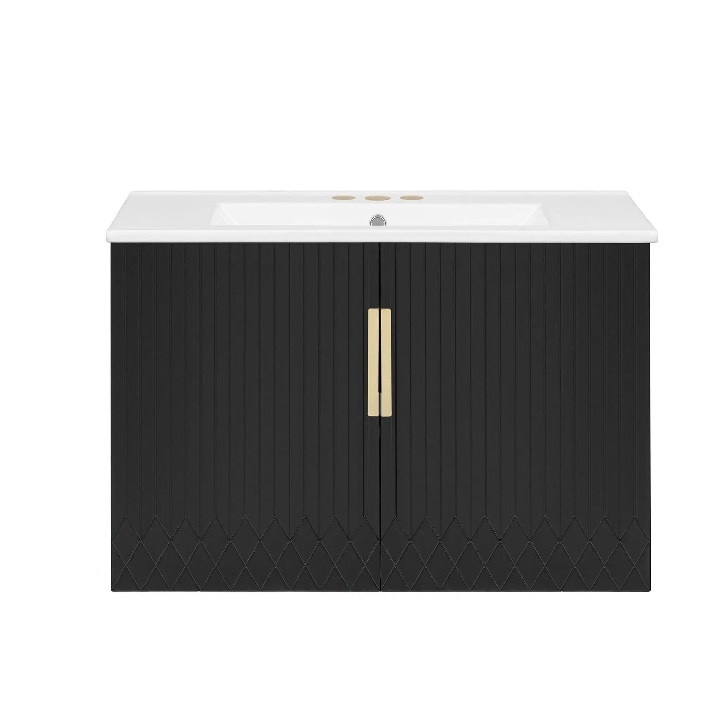 Bathroom Vanity With Sink, Rectangular Storage Cabinet With 2 Soft Closing Doors by HouseOfZazla