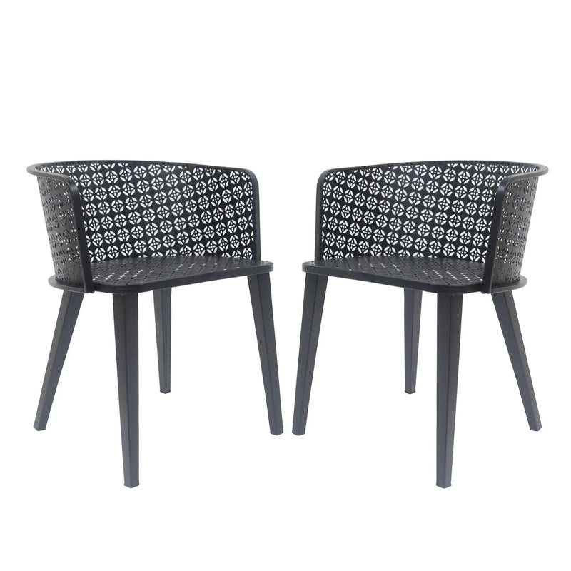 Milan Outdoor Dining Chair Set of 2 by HouseOfZazla