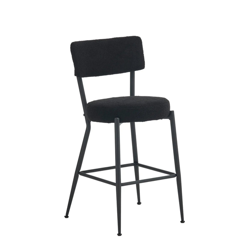 Modern Teddy Fabric Upholstered Bar Stools - Legs by HouseOfZazla