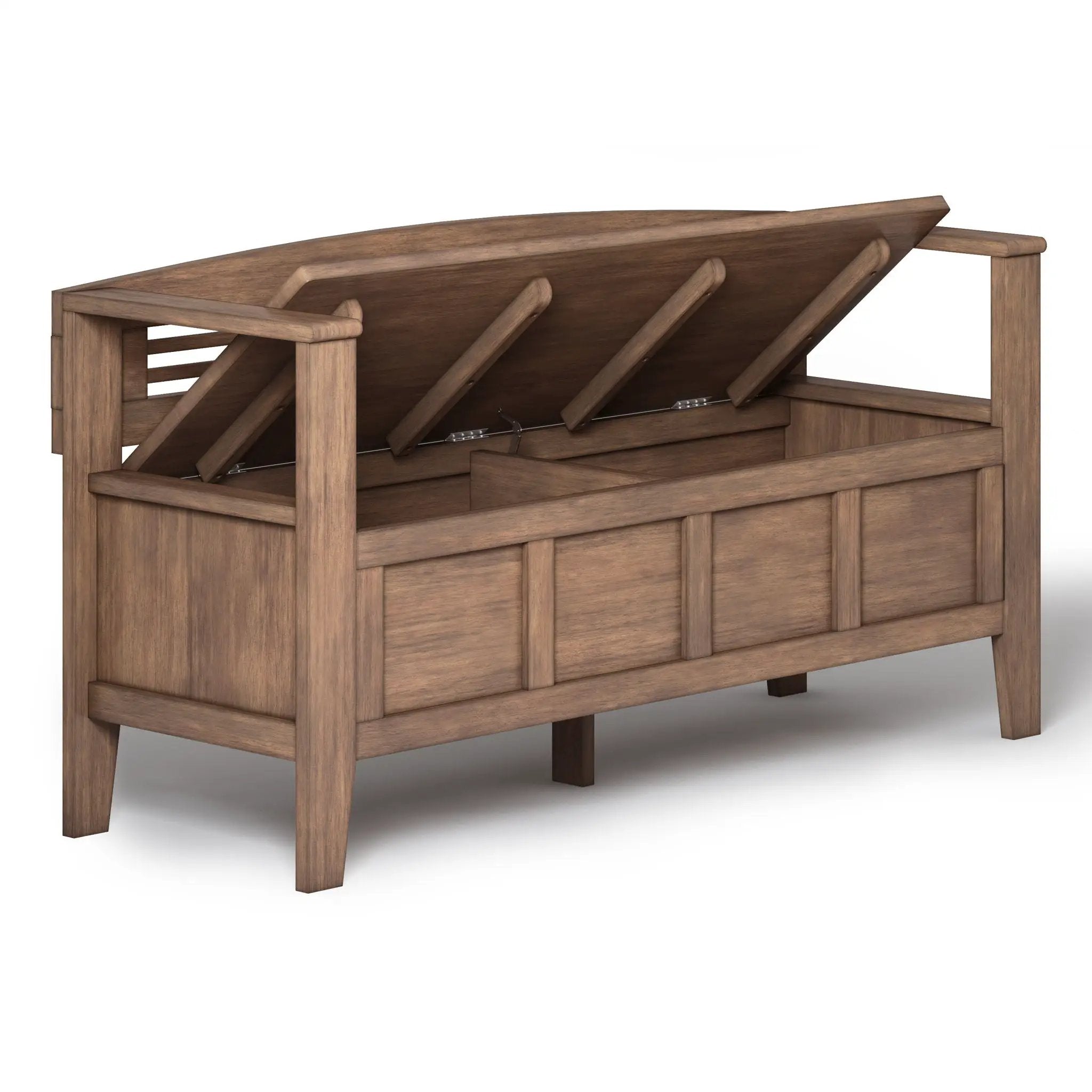 Adams - Entryway Storage Bench - Rustic Natural Aged Brown by HouseOfZazla