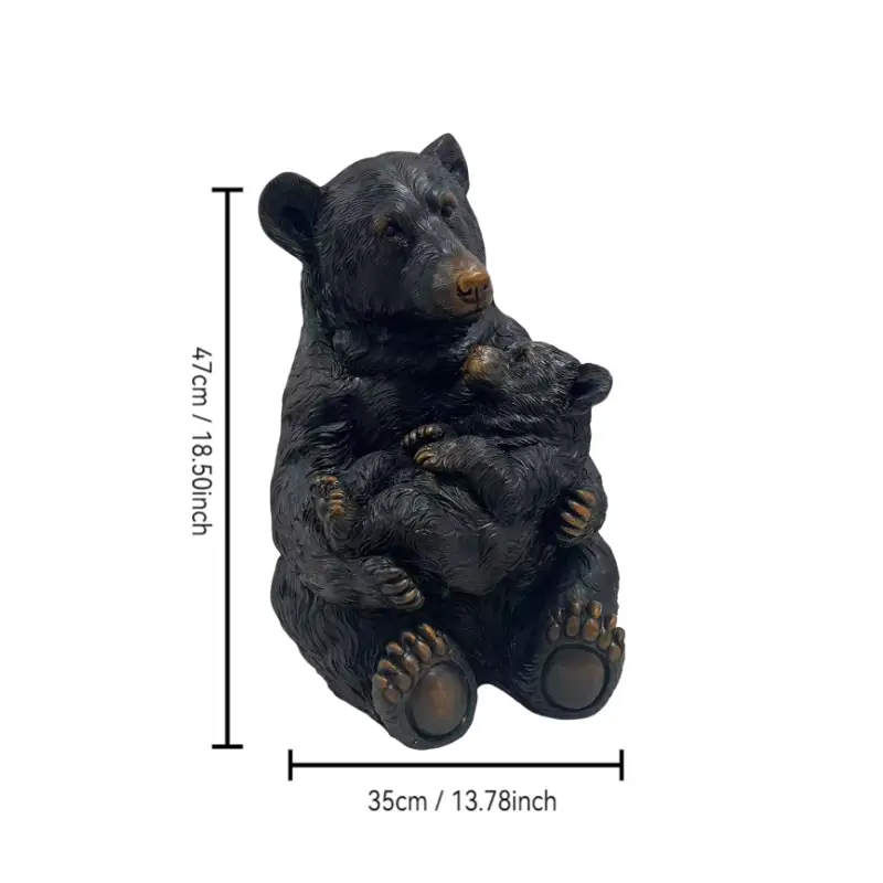 14" Tall Mother Bear Hugging Cub Garden Statue by HouseOfZazla
