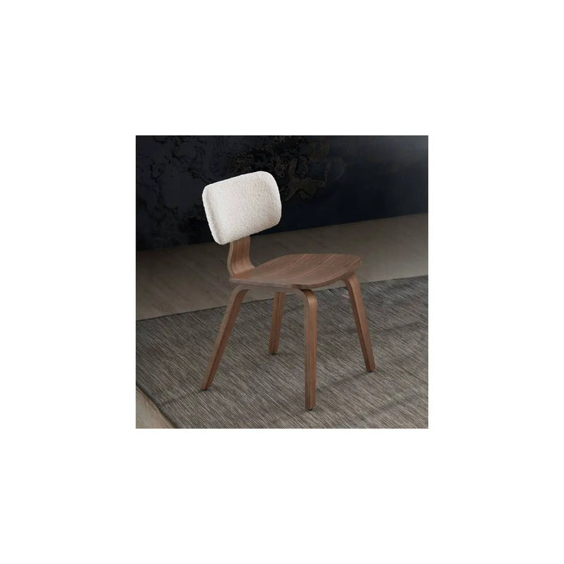 Casson - Boucle 7 Walnut Side Chair (Set of 2) - White / Walnut by Unique Piece Furniture
