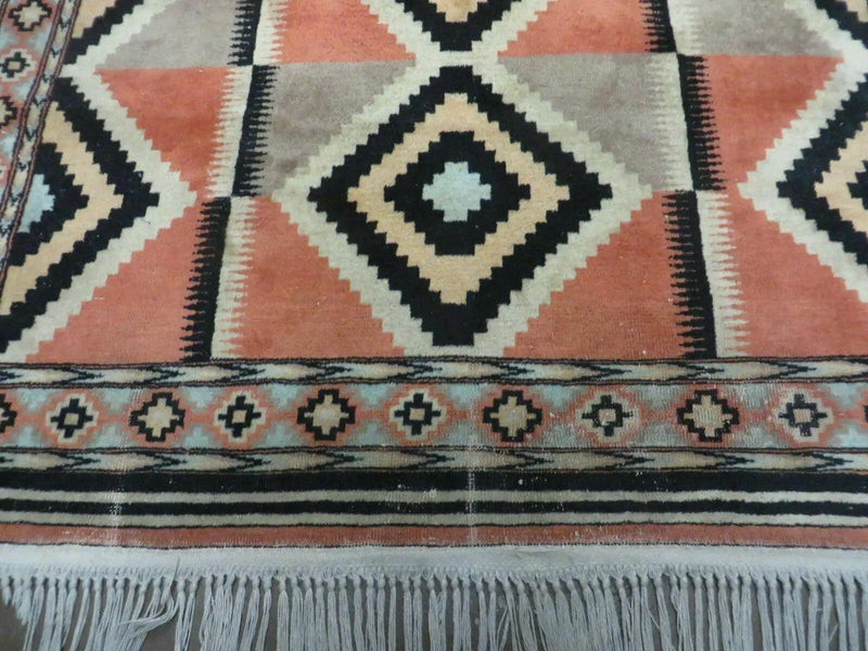 4' X 6' Vintage Handmade Turkish Melas Oushak Wool Rug Carpet Mehrab Red Nice by Jewel Rugs