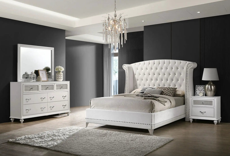 Barzini 4-piece Eastern King Bedroom Set White by Unique Piece Furniture