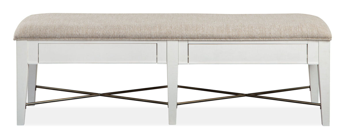 Heron Cove - Bench With Upholstered Seat - Chalk White, photo 7 of 7