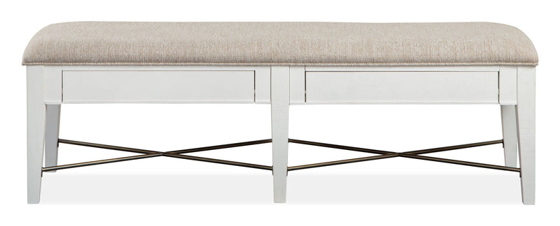 Heron Cove - Bench With Upholstered Seat - Chalk White, photo 7 of 7