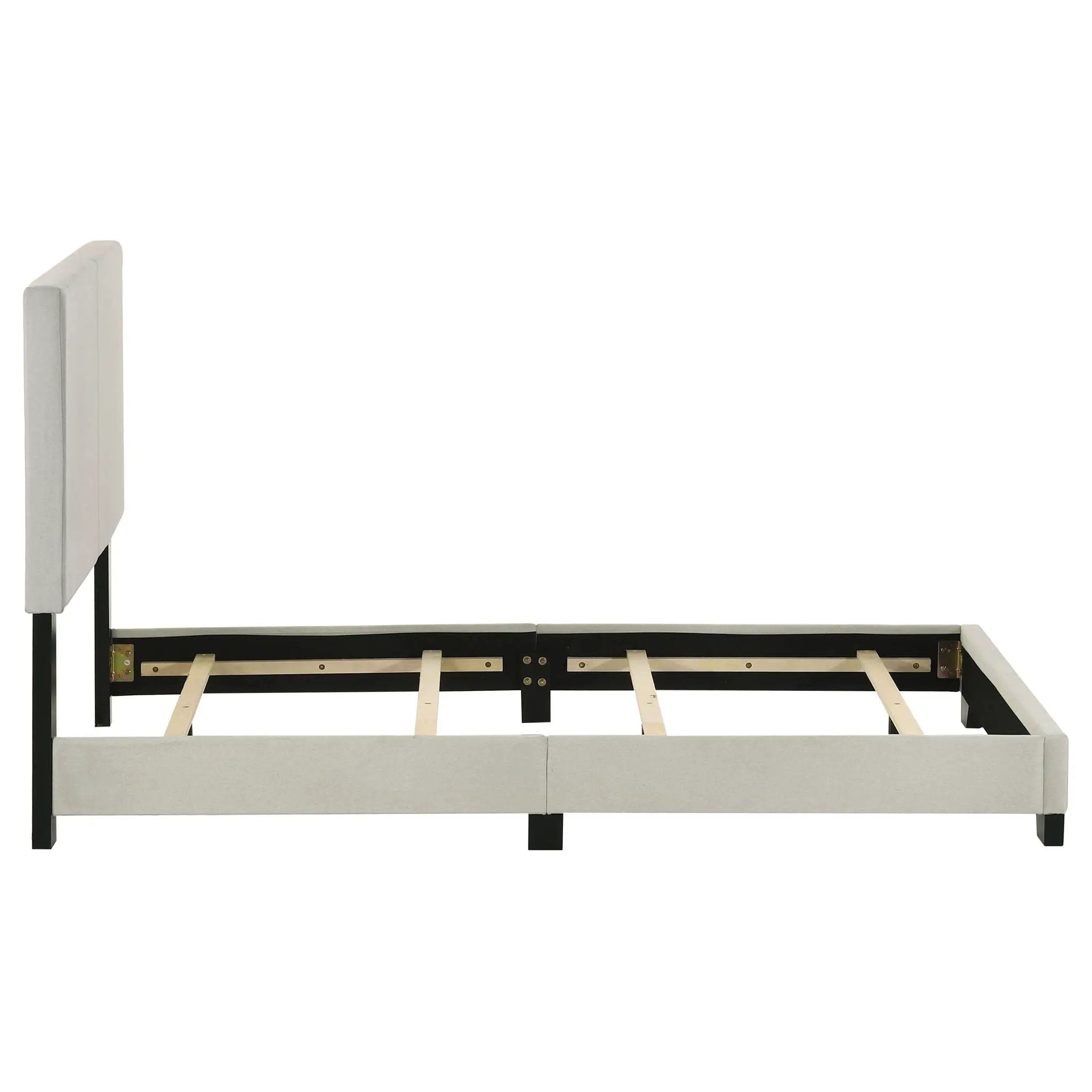 Dorian Fabric Upholstered Twin Panel Bed Cream by Unique Piece Furniture