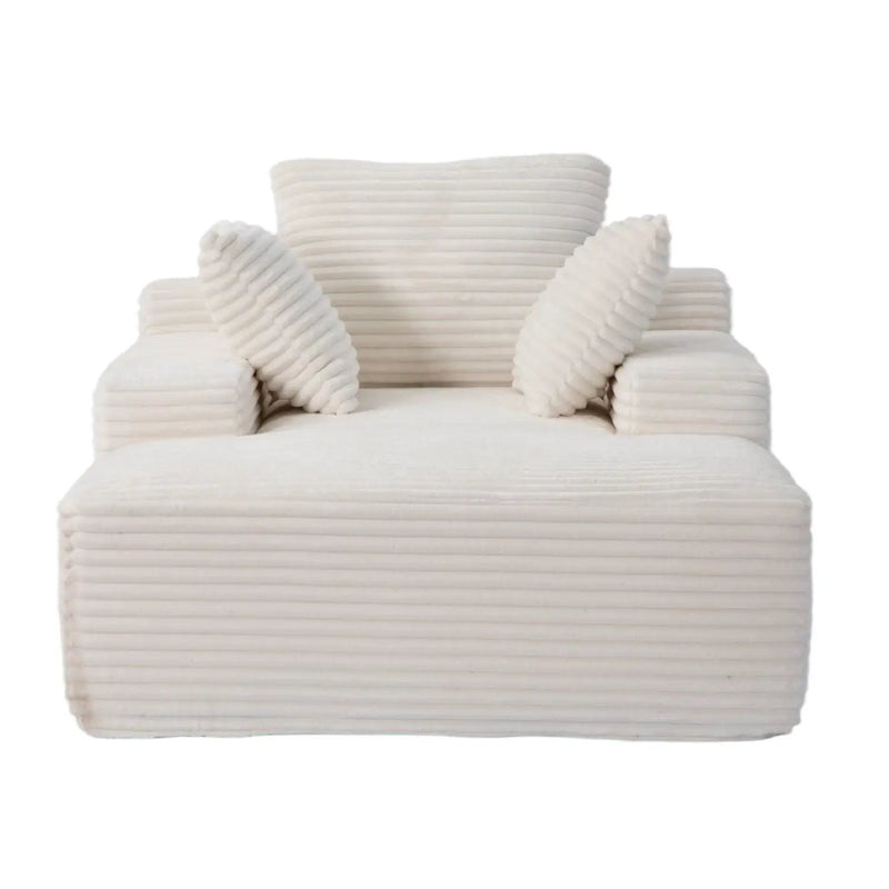Oversized Chaise Lounge Chair Cozy Cloud Couch With 3 Throw Pillows And Wide Armrest by Unique Piece Furniture