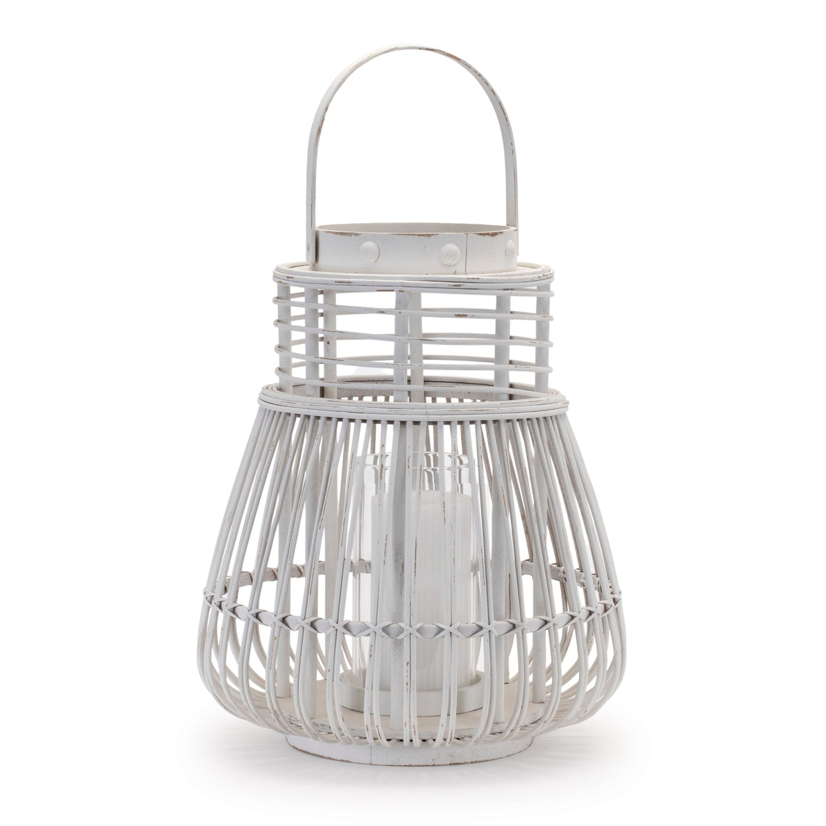 Woven Rattan Lantern 14.5"H, photo 2 of 2