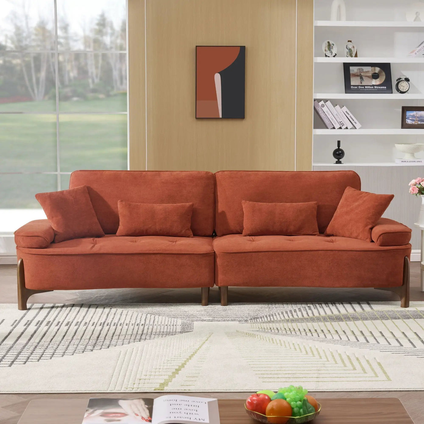 Comfortable Deep Seated Sofa With Pillows by HouseOfZazla