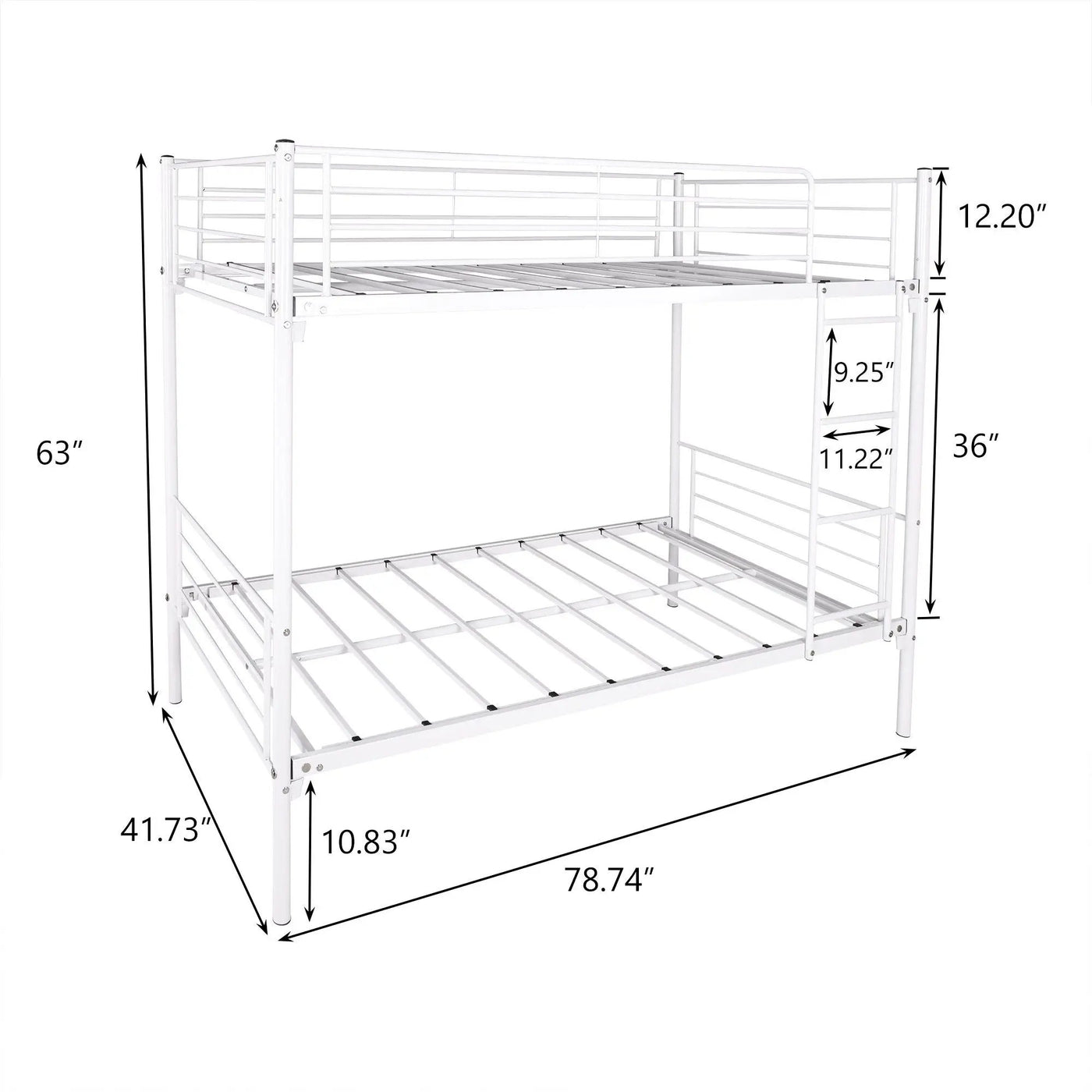 Space Saving Bunk Bed With Metal Frame And Ladder by HouseOfZazla