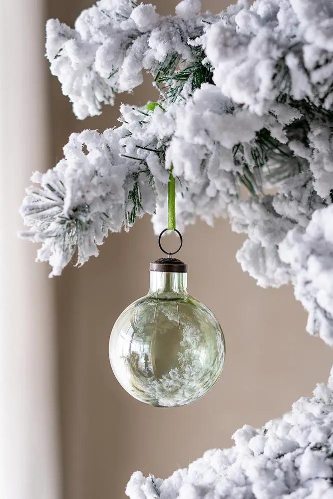 Long Neck Ball Ornaments, Glass Decorative Hanging Ball Christmas Tree Ornaments For Holiday Party Decorations (Set of 12) - Green by HouseOfZazla