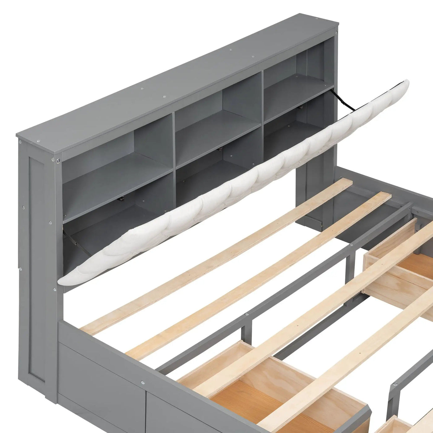 Platform Bed With Storage Headboard, Shoe Rack And 4 Drawers by HouseOfZazla