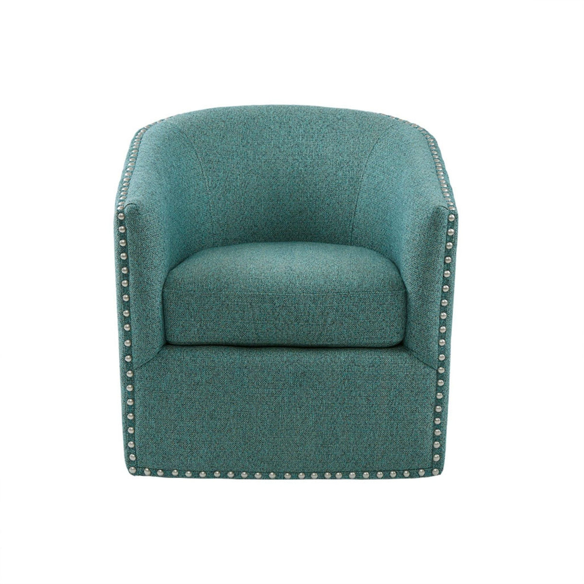 Luxurious Swivel Chair with 360 Degree Rotation and Nailhead Trim - Pearl Silver, photo 29 of 40