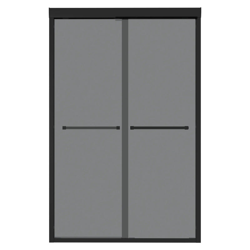 Double Sliding Glass Shower Door 8Mm Tempered Glass With Stainless Steel Frame - Matte Black by HouseOfZazla