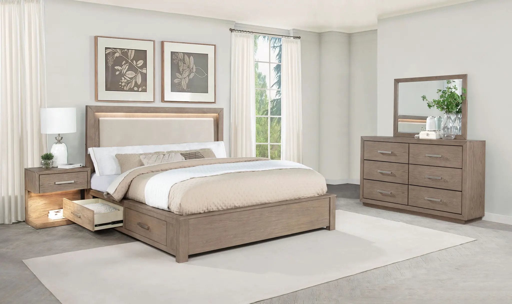 Kenora 4-piece Eastern King Bedroom Set Barley Brown by Unique Piece Furniture