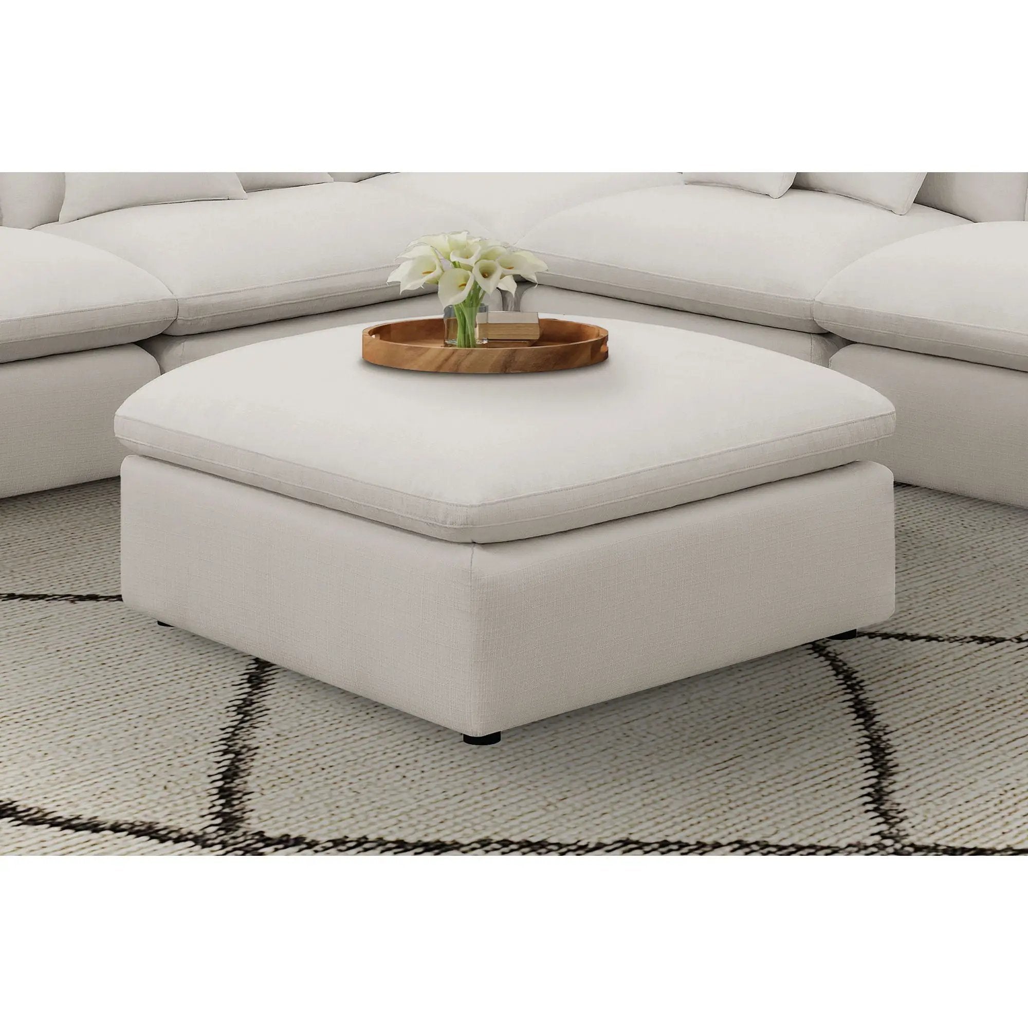Hobson - Square Upholstered Comfort - Ivory by HouseOfZazla