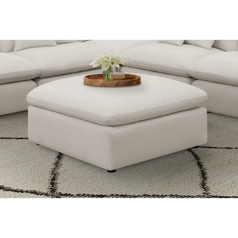 Hobson - Square Upholstered Comfort - Ivory by HouseOfZazla