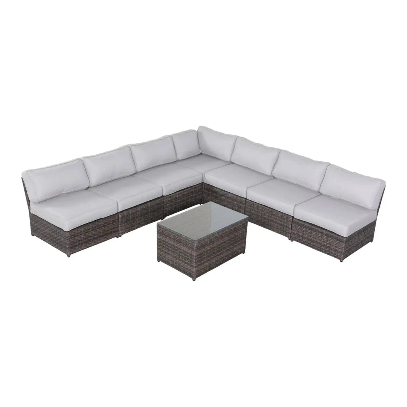 Comfortable Modern Patio Rattan Sectional Set With Cushions by HouseOfZazla