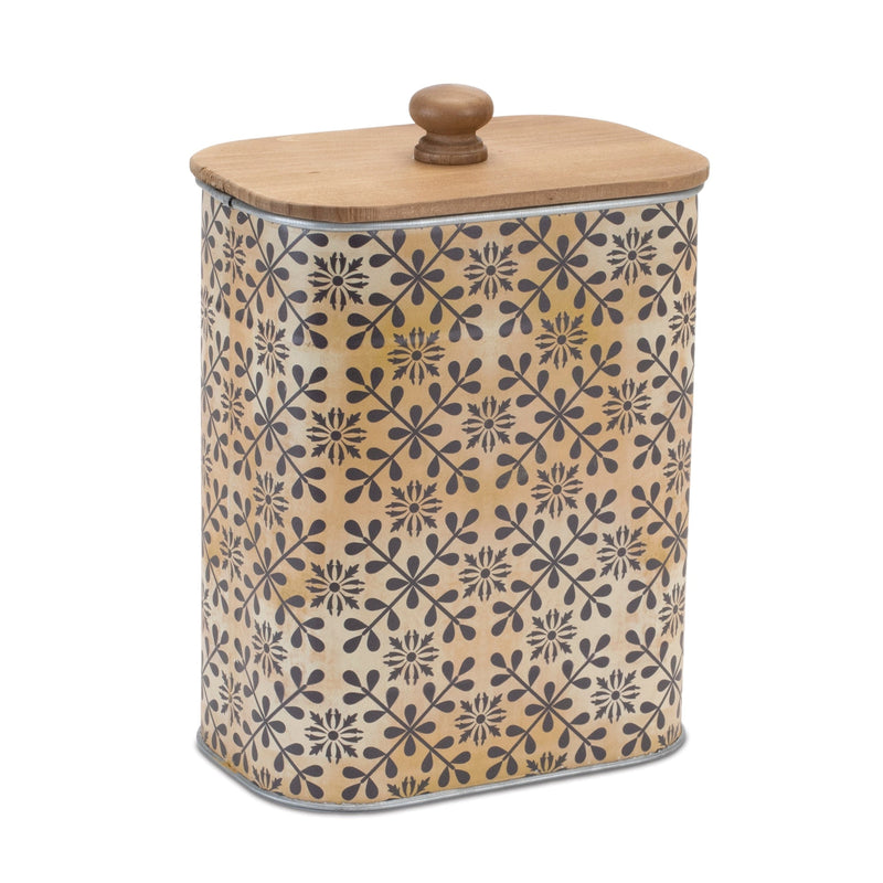 Geometric canister with natural wood lid (set of 2), photo 4 of 5