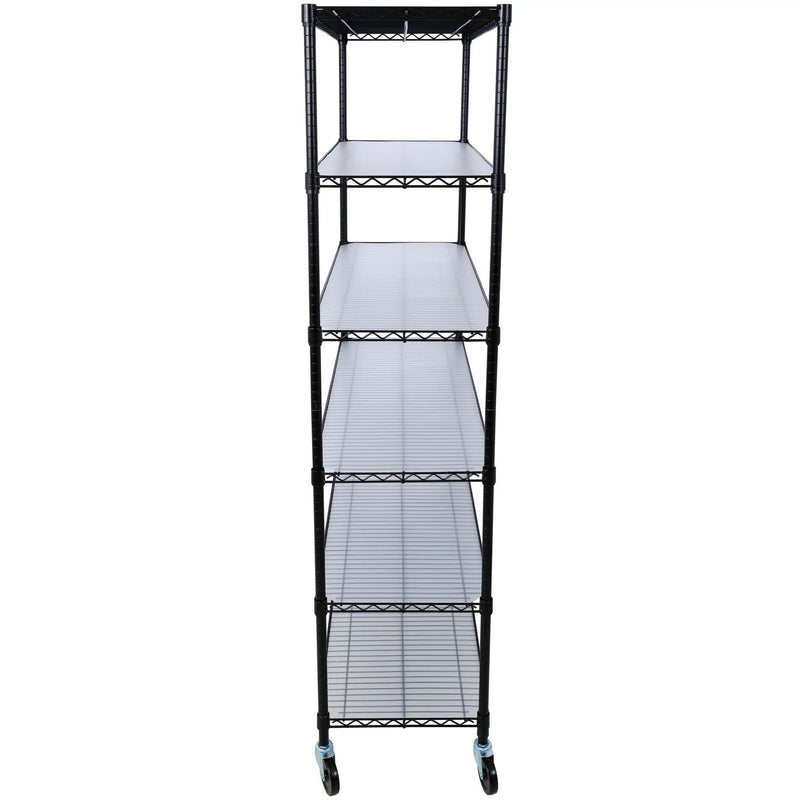 6 Tier 6000Lbs Capacity Nsf Metal Shelf Wire Shelving Unit, Heavy Duty Adjustable Storage Rack With Wheels & Shelf Liners For Commercial Grade Utility Steel Storage Rack by HouseOfZazla