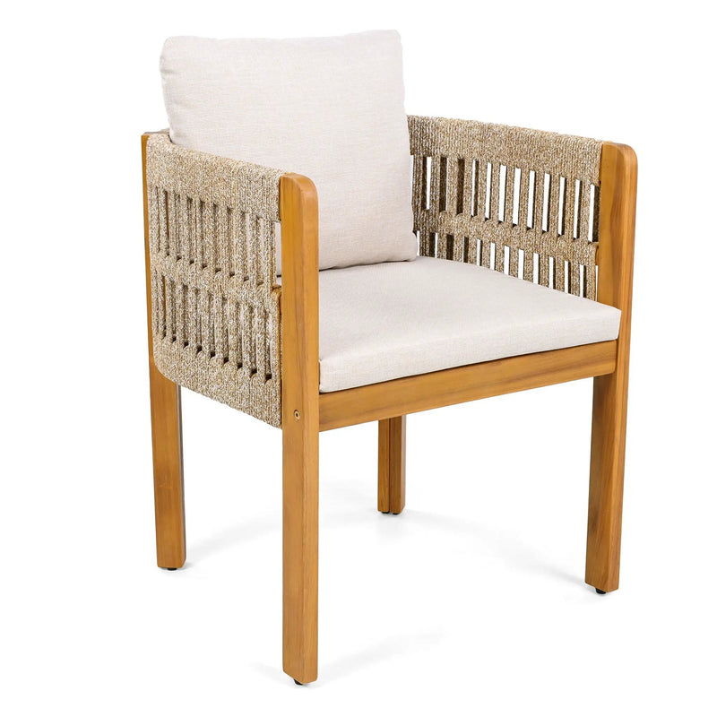 Outdoor Dining Chairs With Mix Rope Handles (Set of 2) by HouseOfZazla