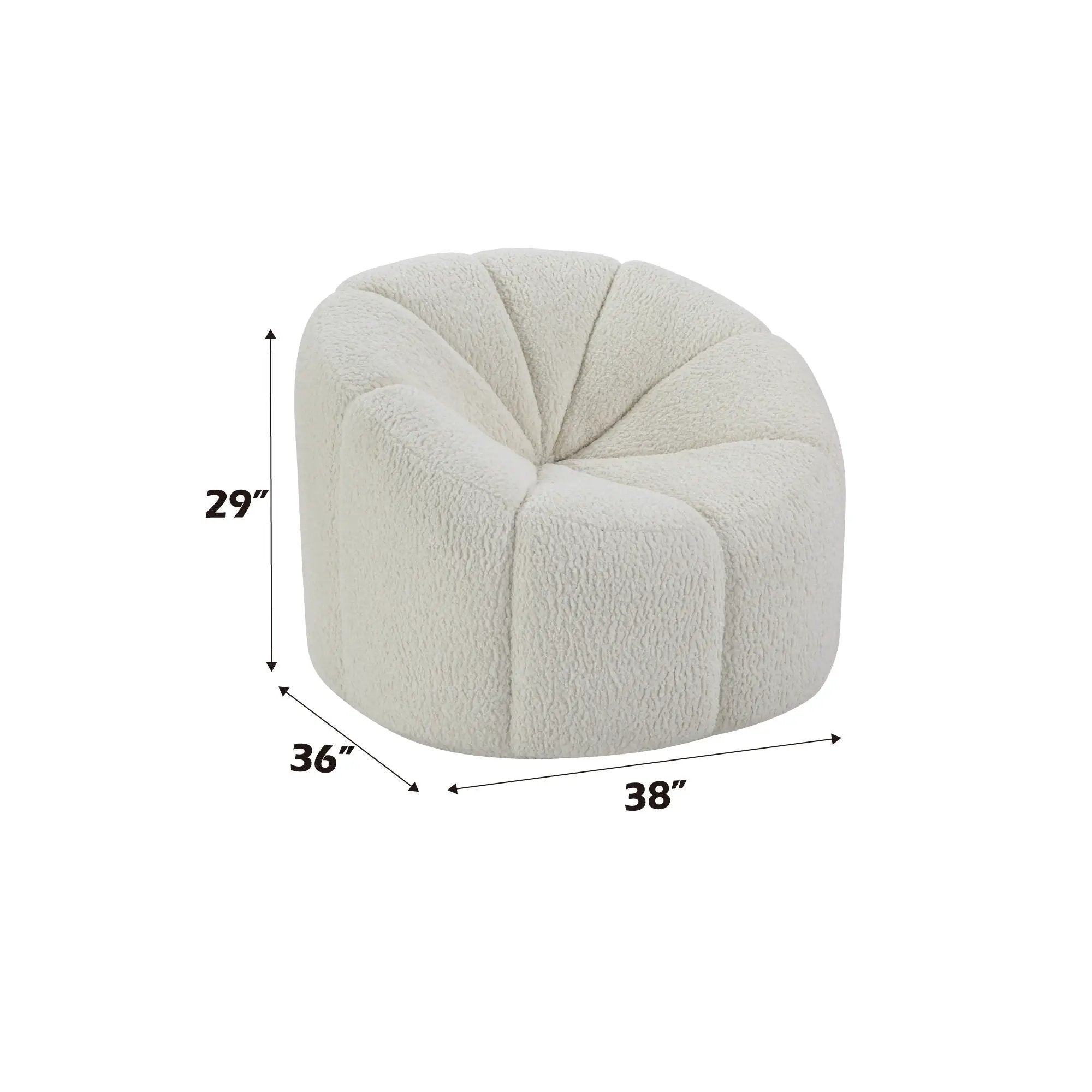 Osmash - Teddy Sherpa Chair With Swivel - White by Unique Piece Furniture