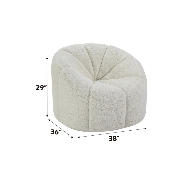 Osmash - Teddy Sherpa Chair With Swivel - White by HouseOfZazla