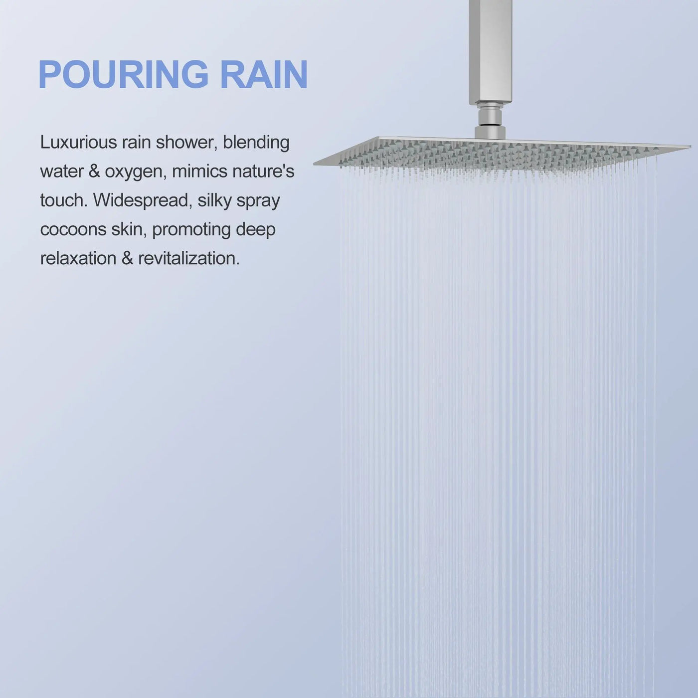 Modern 10" Square Rainfall Shower Head & Stainless Steel Wall Or Ceiling Mount Luxury Spa Shower Panel by HouseOfZazla