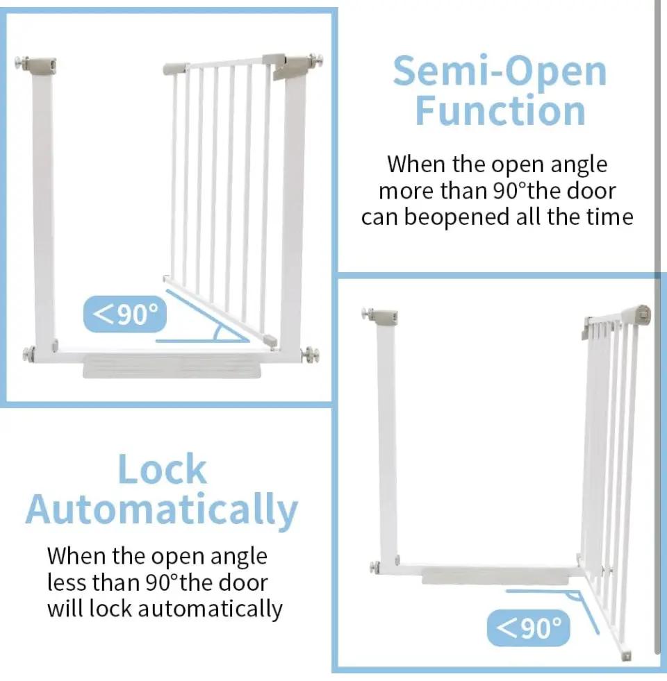 Qmon Baby Gate for Stairs, Auto Close Safety Baby Gates, Extra Tall and Wide Child Gate, Easy Walk Thru Durability Dog Gates for The House, Doorways. by Selzalot