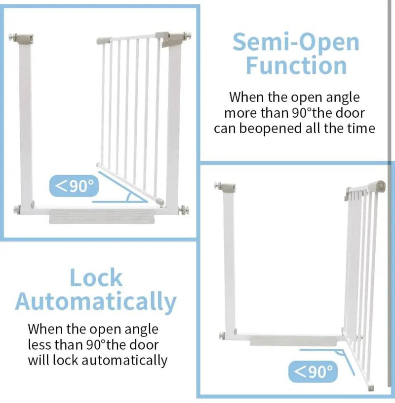Qmon Baby Gate for Stairs, Auto Close Safety Baby Gates, Extra Tall and Wide Child Gate, Easy Walk Thru Durability Dog Gates for The House, Doorways. by Selzalot