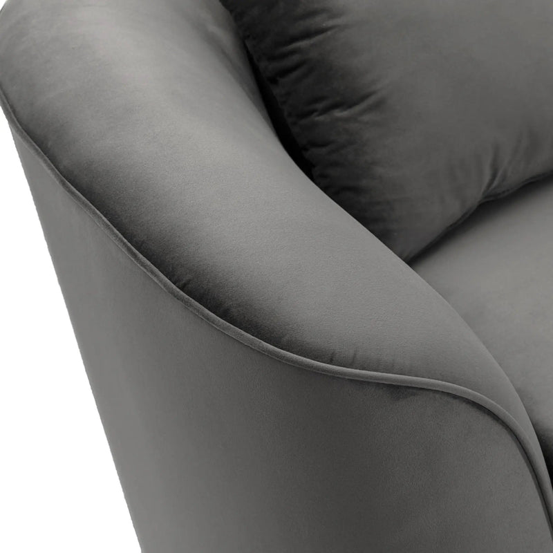 87" Curved Contemporary Sofa in Gray by HouseOfZazla